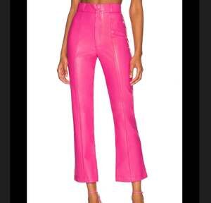 Bardot Polly Faux Leather Hot Pink High Waisted Straight Leg Pants US 10